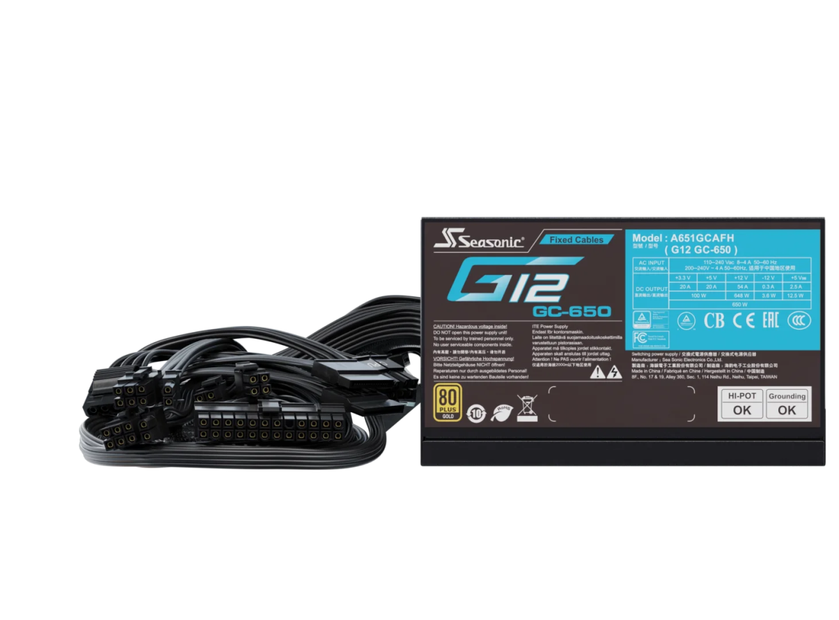 Seasonic G12 GC - 650 Power Supply 650 Watts | A651GCAFH - Vektra Computers LLC Seasonic G12 GC - 650 Power Supply 650 Watts | A651GCAFH - Vektra Computers LLC